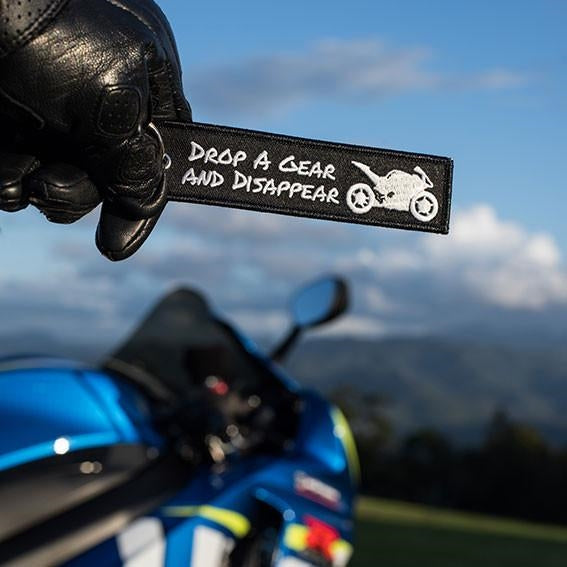 Drop a Gear and Disappear - Black Motorcycle Keychain