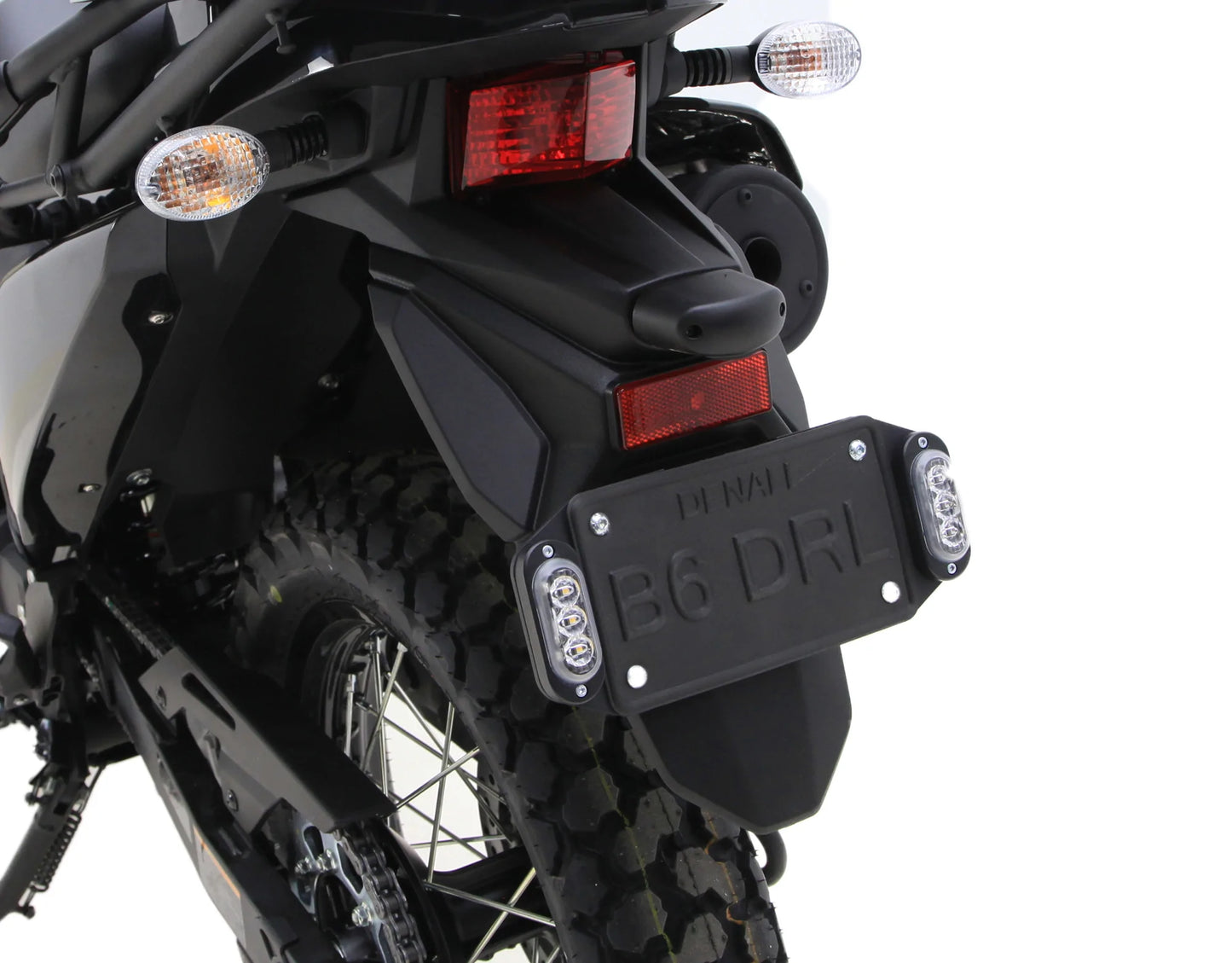 Plug-&-Play Rear T3 Turn Signal License Plate Kit for Kawasaki KLR650