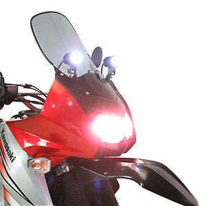 Fairing-mounted light brackets for ('08-) Kawasaki KLR650E