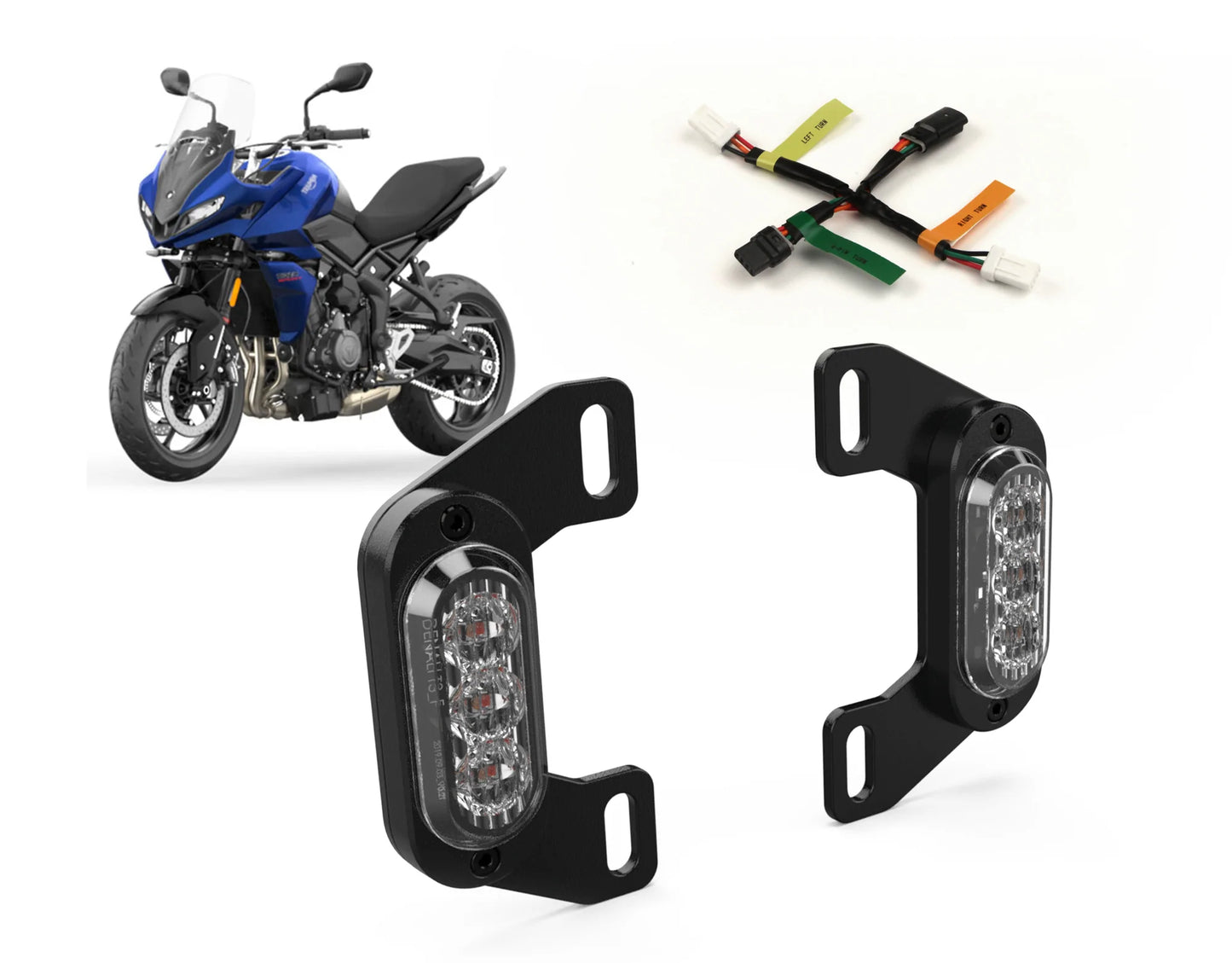 Plug-&-Play Rear T3 Turn Signal License Plate Kit for Triumph Tiger Sport 660 '22-